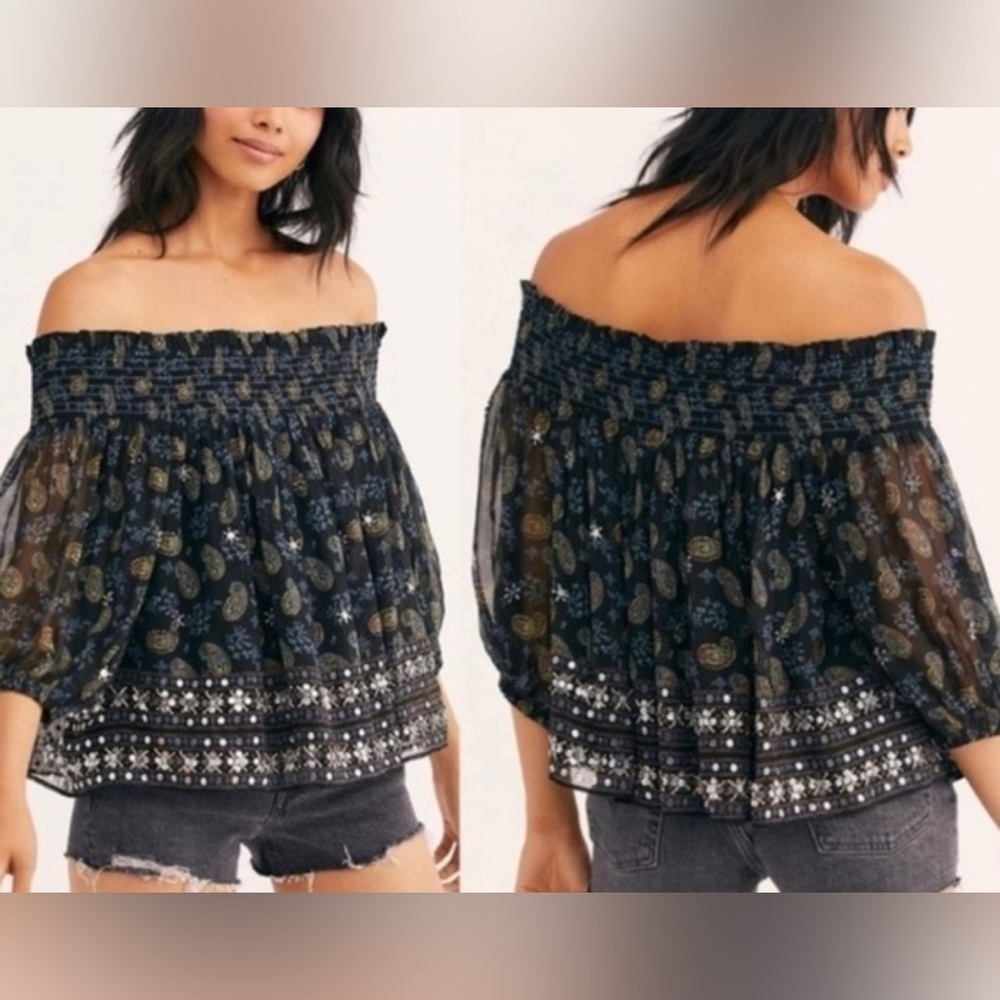Free People Age Of Aquarius Paisley Sequin Top
Size XS, NWT - Picture 1 of 10